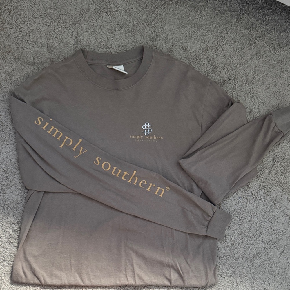 Simply Southern Collection Seasonal Brown Long Sleeve Tee